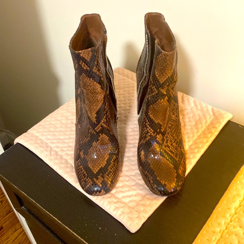 Steve Madden snake skin print heel boot